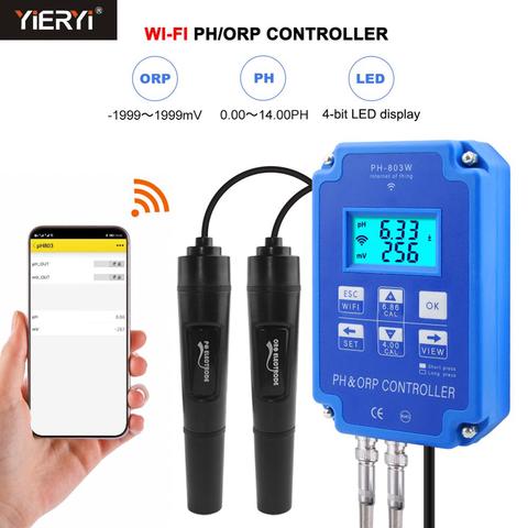 Yieryi Digital pH ORP Redox 2 in 1 Controller Monitor LCD Display Output Power Control Electrode Probe BNC for Aquarium ► Photo 1/6