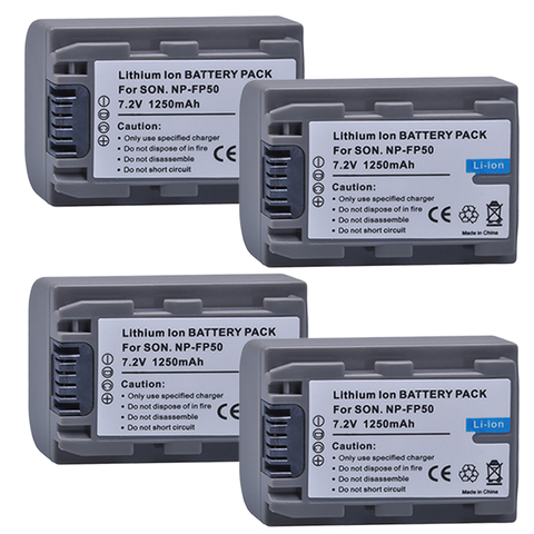 Batmax 1250mAh NP-FP50 NP FP50 NPFP50 Battery akku for Sony DCR-HC30 40 43E 65 85 94E 96 DCR-SR30 hdr-cx 190 e ► Photo 1/6