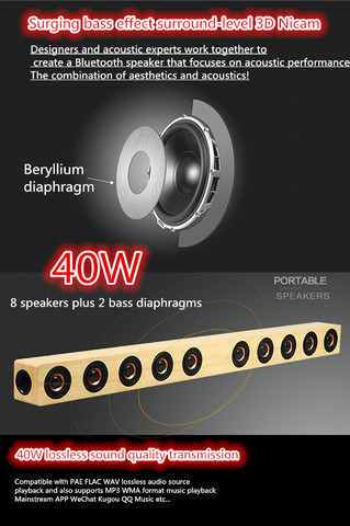 High Power 40W Wireless Bluetooth Speakers for TV Column Soundbar Subwoofer Home theater Acoustic Music Center Radio boom box ► Photo 1/6