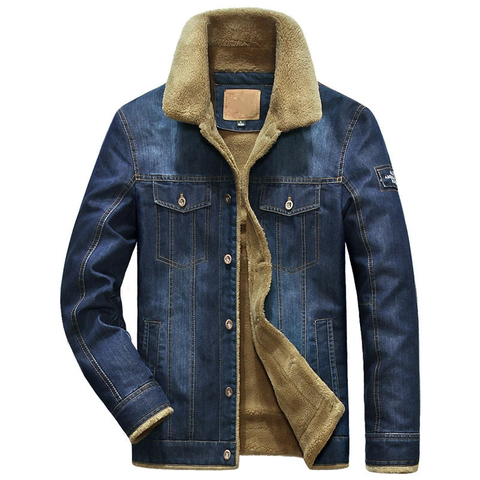 Brand Denim Jacket Men Winter Windbreaker Warm Mens Jackets Outwear Jeans Coat Male Multi-pocket Cowboy Clothing Plus Size M-6XL ► Photo 1/6