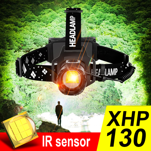 2022Newest Xhp130 Powerful Led Headlamp 18650 Headlight Led Lenser Xhp90 Rechargeable Head Lamp Light Zoom Head Flashlight Torch ► Photo 1/6