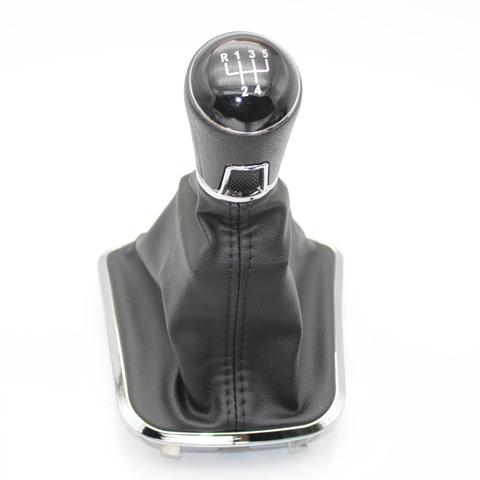 For Skoda Rapid 2012 2013 2014 2015 2016 2017 2022  Car-Styling 5 Speed Gear Stick Lever Shift Knob With Leather Boot ► Photo 1/6