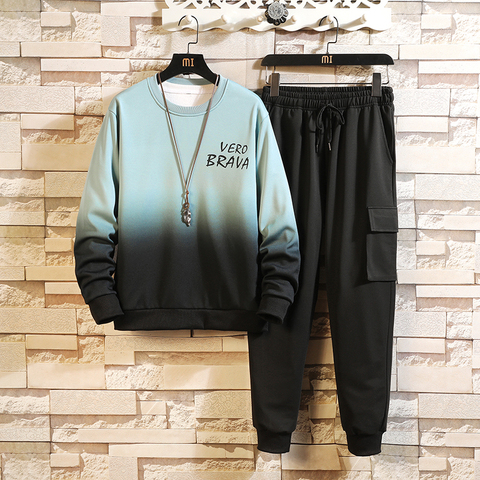 2022 Spring Autumn Tracksuits Men'S Set Hoodies + Pants Suit Fleece Sweatshirt Sportswear Set Casual Men's Jogging ► Photo 1/4