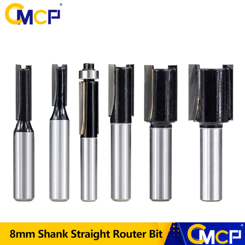 Wood Router Bit 8mm Shank Black Straight End Mill 1pc Carbide Cleaning Bottom Router Bit For Woodworking ► Photo 1/6