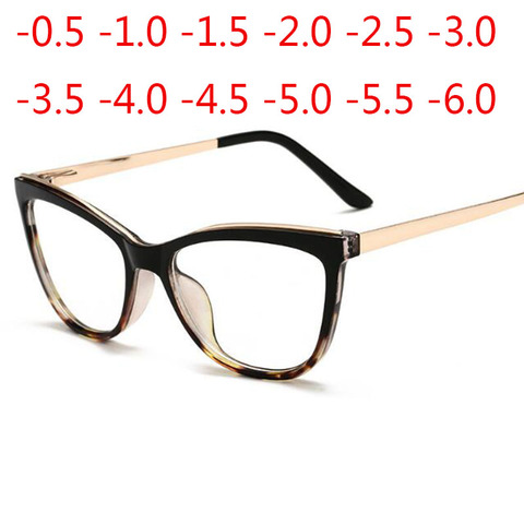 Diopter -0.5 -1.0 -1.5 -2.0 To -6.0 Myopia Glasses Anti Blue Light Cat Eye Frame Myopic Eyewear ► Photo 1/6