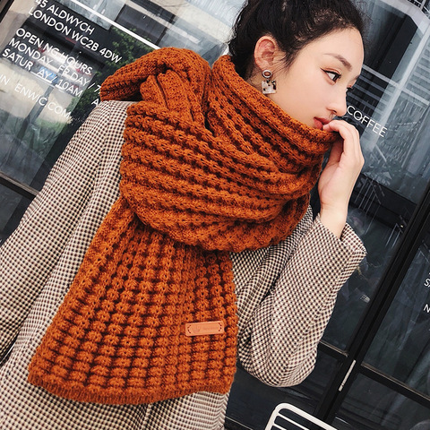 New winter Knitted scarf fashion women long scarves female vintage large shawl soft warm pashmina  thickened wool scarf ► Photo 1/6