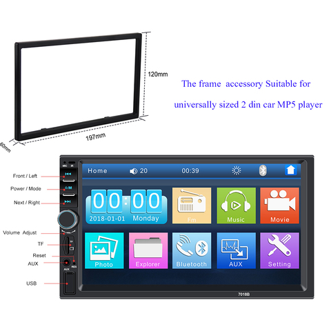 Plastic frame for Universal 2 Din HD 7 