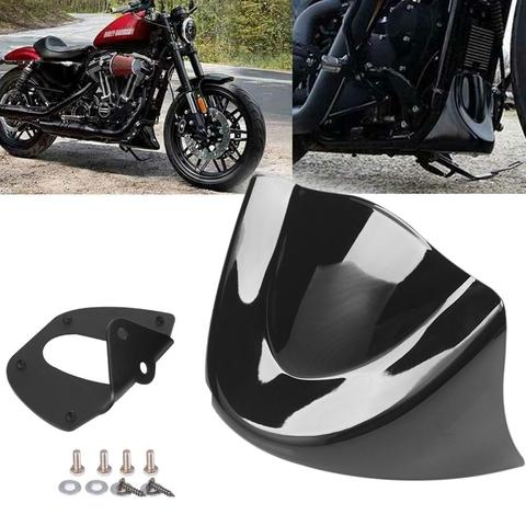 New Gloss/Matte Black Motorcycle Lower Front Chin Spoiler Air Dam Fairing Cover For Harley Dyna Fat Bob Models 2006-2022 ► Photo 1/6