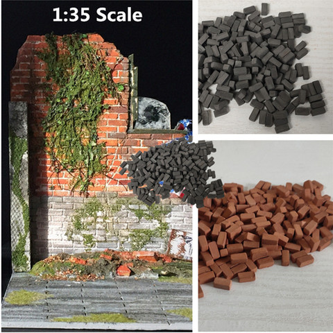 250Pcs/Set 1:35 Scale Mini Bricks Model Antique Micro Landscape Decorative Bricks DIY Building Decor ► Photo 1/6