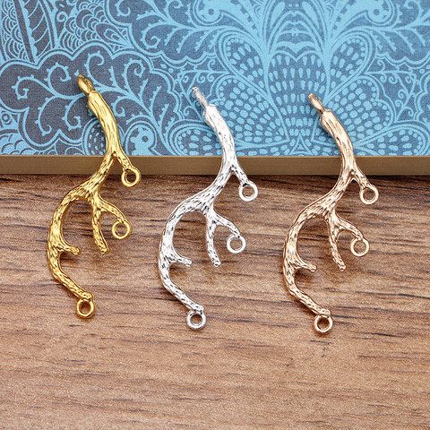 10pcs/lot 14*39mm Tree Branch Pendant For Earrings Necklace DIY Jewelry Accessories Parts Connectors Charms Jewelry Making 084 ► Photo 1/6