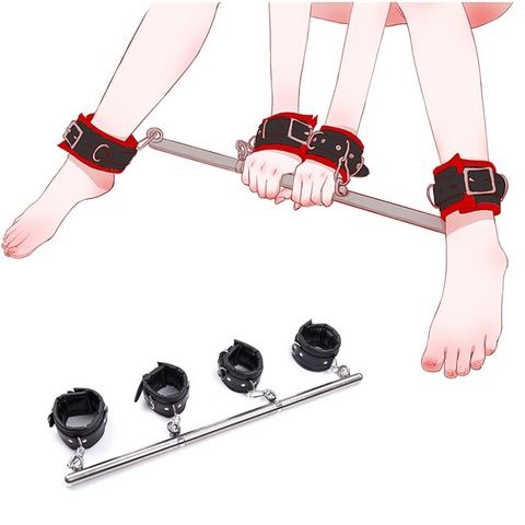 BDSM Removable Stainless Steel Spreader Bar Hand Cuffs Ankle Cuffs Slave Cosplay Costumes Bondage Adults SM Sex Toys For Couples ► Photo 1/6