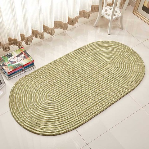 Handmade Knit Cozy Oval Carpets for Living Room End Table Chair Rug Children Play Floor Door Mat Bedside Rugs Bedroom Carpets ► Photo 1/6