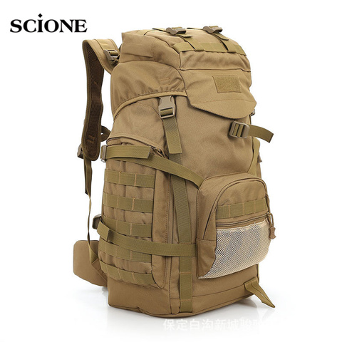 Molle 60L Camping Rucksack Tactical Bag Military Backpack Large Waterproof Backpacks Camouflage Hiking Outdoor Army Bags XA281WA ► Photo 1/6