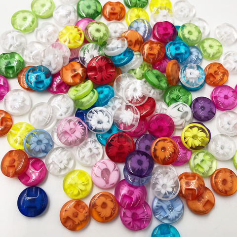 50pcs Transparent 14mm child sew-on buttons resin buckle candy beautiful multicolour button accessories baby diy PT11 ► Photo 1/2