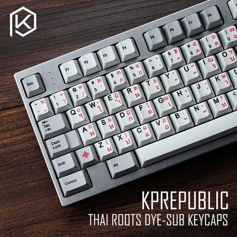 kprepublic 139 Thai root font language letter Cherry profile Dye Sub Keycap PBT for gh60 xd60 xd84 cospad tada68 87 104 fc660 ► Photo 1/4