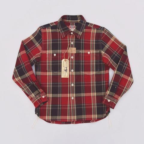 BOB DONG Yarn Dyed Cotton Checked Shirts Asymmetrical Pockets Plaid Work Shirts ► Photo 1/6