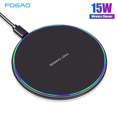15W Qi Wireless Charger Pad for iPhone 12 11 Pro XS XR X 8 Fast 10W Wireless Charging Station for Samsung S10 S20 Phone Charger ► Photo 1/6