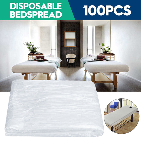 100 Pcs Couch Cover Disposable Film Bed Cover SPA Massage Treatment Table Sheets Transparent  Waterproof Beauty Salon Sheets ► Photo 1/6