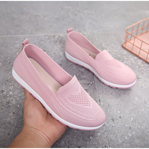 Breathable Slip On Vulcanized Shoes Women Shoes Casual Sneakers Ladies Knitted Mesh Sock Autumn Platform Fashion Female Walking ► Photo 1/6