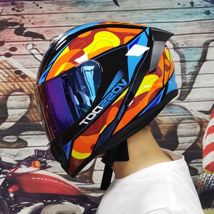 VIRTUE Dual Visor Motorcycle Modular Helmet FULL Face Motorcross Road Scooter