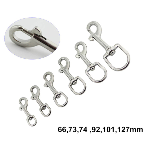 316 Stainless Steel Diving Clamps Swivel Snap 66/73/84/92/100/127mm Swivel Hook Single Ended Bolt Hook Buckle (6 or 5 or 4Pcs) ► Photo 1/3