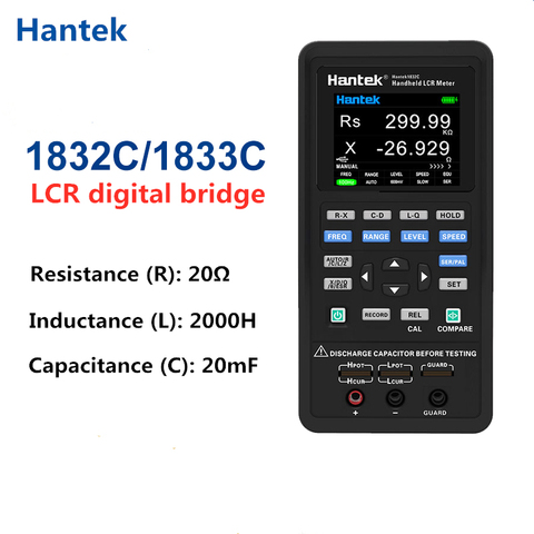 Hantek Digital Handheld LCR Meter hantek 1832C /1833C Portable  Digital bridge LCR  Inductance Capacitance Resistance Tester ► Photo 1/6