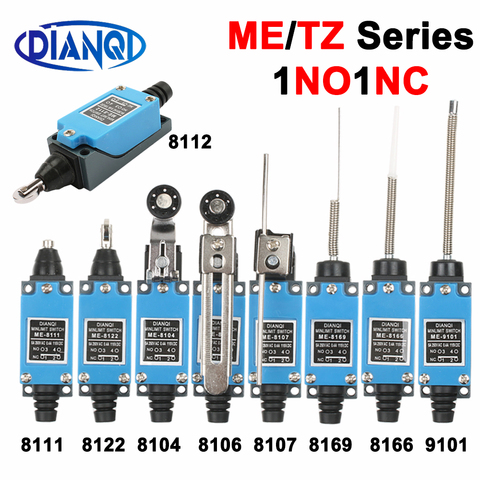 ME/TZ-8108 ME8104 ME8107 ME8107 ME9101 ME8169 8122 8111 8166 Momentary Rotary Lever Adjustable Roller Mini Limit Switches 1NO1NC ► Photo 1/5