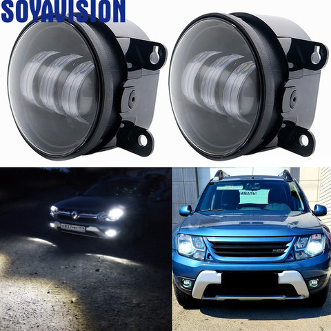 2Pcs LED Fog Lights Round 6000K White DRL Off Road Fog Lightings For Jeep Wrangler JK TJ for FOCUS 2 3 Suzuki Outlander ► Photo 1/6