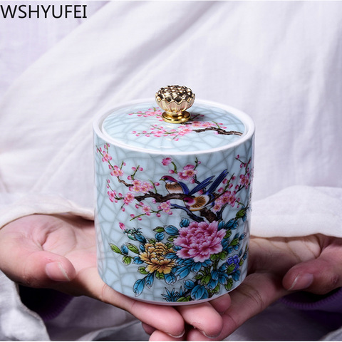 Ceramic tea Can Portable Sealed Jar travel Tea Caddy Storage Spice Tea Boxes Candy storage tank Food Container Home Decor ► Photo 1/6