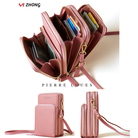 YIZHONG Fashion Large Capacity Shoulder&Chest Bag Women Card Cell Phone Pocket Leather Crossbody Bags Purse Female Messenger Bag ► Photo 1/6