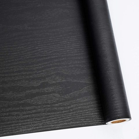 Black Wood Peel And Stick Paper Decorative Self-Adhesive Film For Furniture Real Wood Tactile Sensation Surfaces Easy To Clean ► Photo 1/6