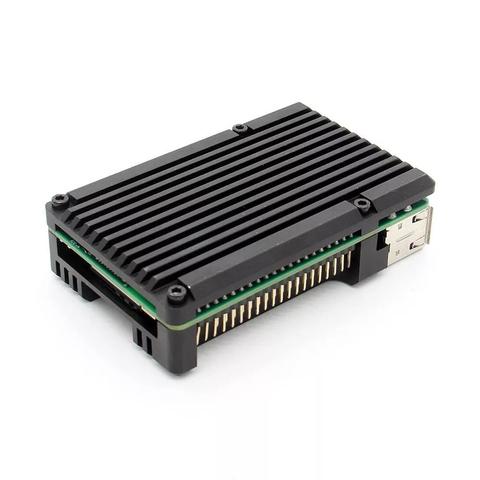 Latest CNC Aluminum Alloy Case Shell Enclosure Cooling Fan Heat sink for Raspberry Pi 4 ► Photo 1/5