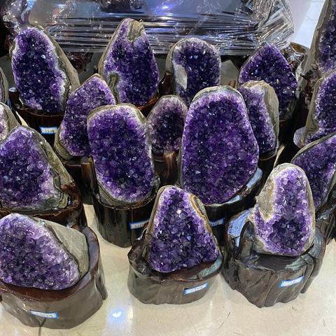 Natural Amethyst Geode Quartz Cluster Crystal Specimen Energy Healing(Without The Base) ► Photo 1/5