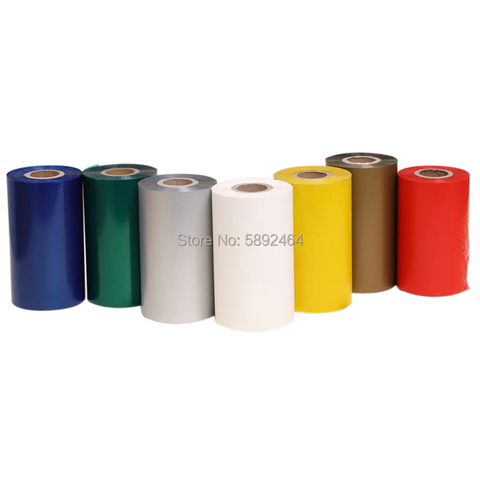 Color Barcode Printing Thermal Transfer Ribbons Wax 60 70 80 90 100 110mm 300m red blue green Yellow white Grey Golden Silvery ► Photo 1/6