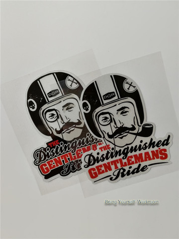 Retro the Distinguished Gentleman's Ride cafe rider stickers motorcyle sticker ACE helmet stickers racing decals dirt bikes ► Photo 1/4