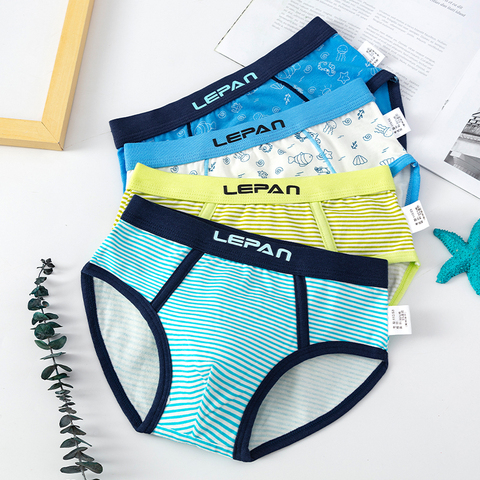 Cotton Blue Striped Boys Brief Underwear Kids Shorts Underpanties for 3 4 6 8 10 12 14 Years Old Boys Clothes OKU203032 ► Photo 1/6