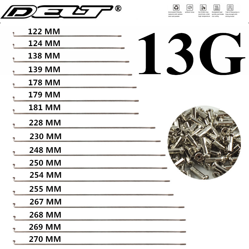 Spokes Nipples Electric Bicycle 2.5mm 56-240mm Stainless Steel 37Pcs E-Bike 