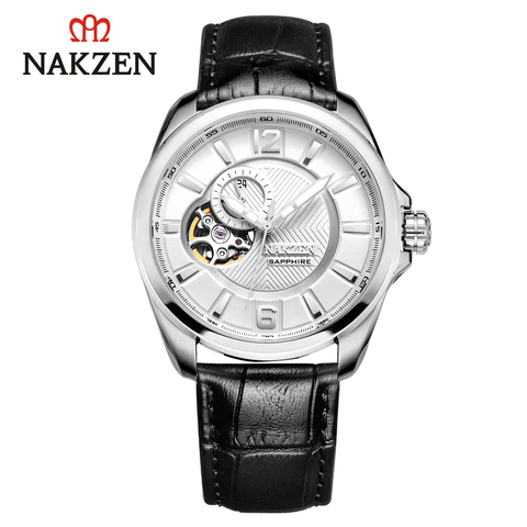 Mechanical Automatic Watch Men Wrist Watches waterproof NH39 Brand Sapphire Luxury Skeleton Tourbillon Watch Clock NAKZEN 6037 ► Photo 1/6