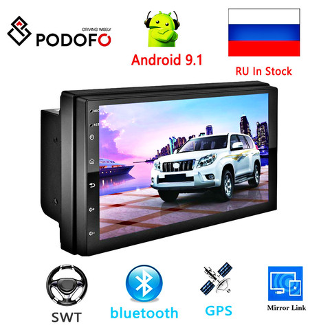 Podofo Radio 2 Din Car Stereo FM Receiver Android GPS Car Multimedia MP5 Player For Volkswagen Nissan Hyundai Kia Toyota LADA ► Photo 1/6