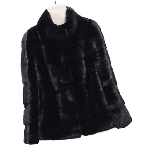 2022 Whole Natural Rabbit Fur Coat Mandarin Collar Real Fur Jacket For Ladies Warm Party Wear Thick Coat sr756 ► Photo 1/6