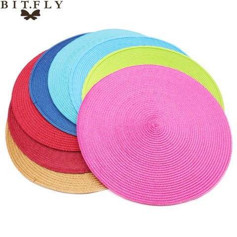 4pcs PP Dining Table Mat Woven Placemat Pad Heat Resistant Bowls Coffee Cups Coaster Table Napkins For Home Kitchen Party Supply ► Photo 1/6