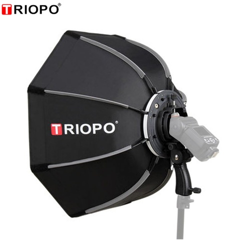 TRIOPO 55cm 65cm 90cm Foldable Octagon Softbox Bracket/Bowns Mount Soft box Handle for Godox Yongnuo Speedlite Flash Light ► Photo 1/6