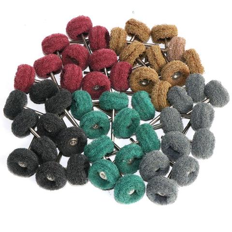 50pcs Mini Brush Scouring Pad Abrasive Wheel Nylon Fiber Grinding Sanding Head Buffing Polishing Wheel 1