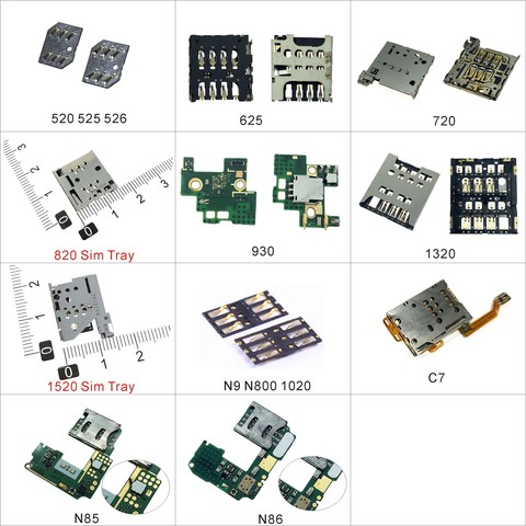 Sim Card Slot Tray Reader Socket  For Nokia  lumia  520 525 526 620 625 720 820 930 1320 1520 C7 N9 N800 1020 N85 N86 Flex Cable ► Photo 1/6