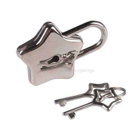 Metal Star Shape Padlock with Key Closure Security Lock for Diary Purse Handbag O30 19 dropship ► Photo 1/5