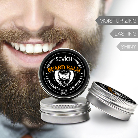 Natural Beard Balm Beard Conditioner Professional For Beard Growth Organic Mustache Wax For beard Smooth Styling 30g 60g sevich ► Photo 1/6