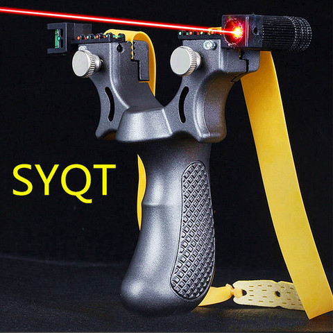 New Laser Aiming Slingshot Powerful Outdoor Hunting Competition Catapult Resin Material Use Flat Rubber Band 4 Colors Can Choose ► Photo 1/6