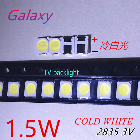 100pcs FOR LED Backlight 1.5W 3V 1210 3528 2835 131LM Cool white LCD Backlight for TV TV Application CUW JHSP ► Photo 1/2