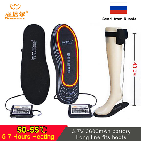 Winter Electric Battery Heating Insoles With Lone Line For Boots Rechargeable  Shoe Pad Insoles Heated Skiing Remote Control ► Photo 1/6