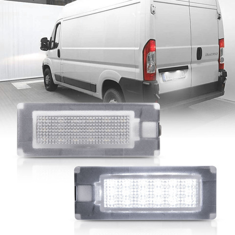 2Pc LED License Number Plate Light For Fiat Ducato Bus Kasten For Peugeot Boxer Bus Kasten For Citroen Jumper Bus Kasten 06-19 ► Photo 1/6